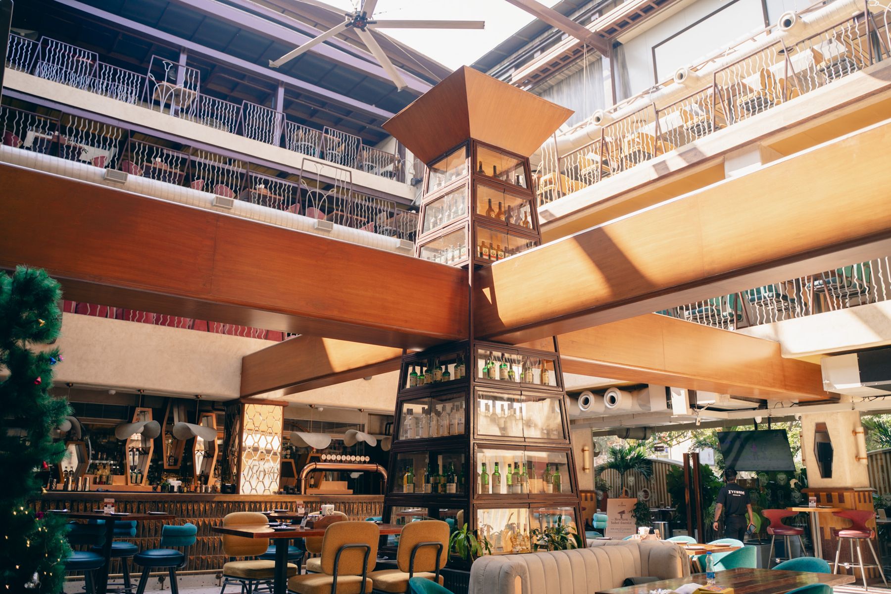 The bottle tower in the atrium